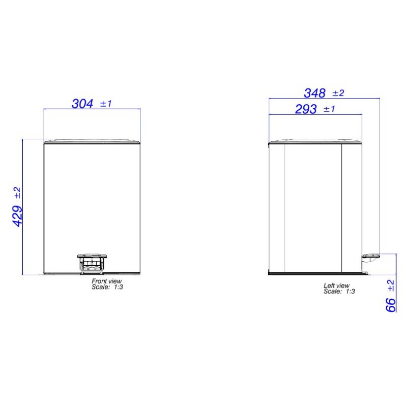 Lixeira Quadrada com Pedal 18L Deca Inox 1005.QUA.18.INX