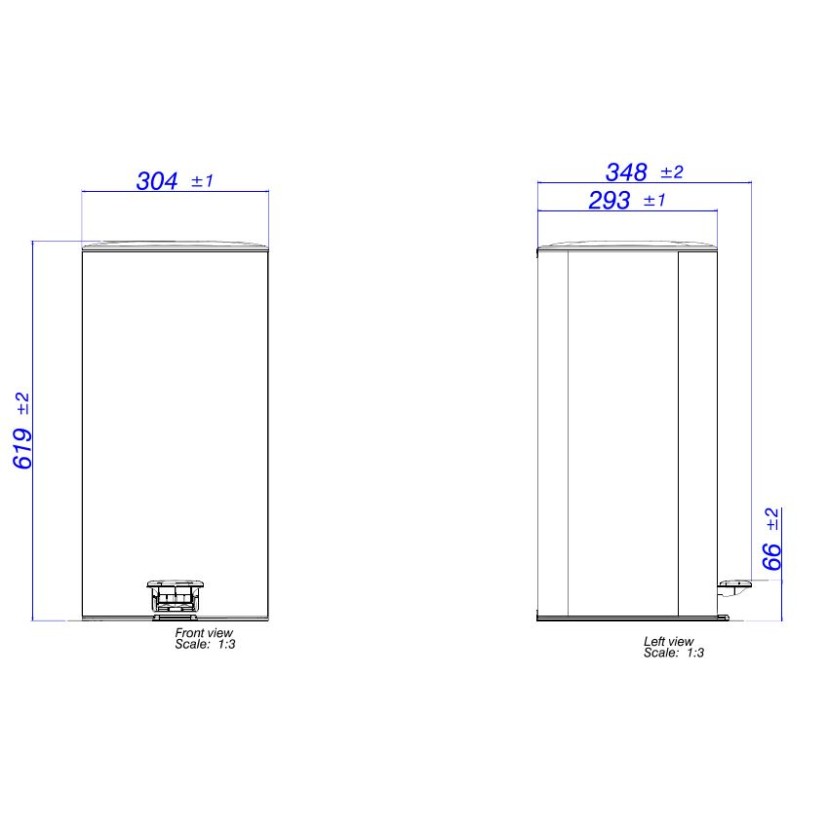 Lixeira Quadrada com Pedal 28L Deca Inox 1005.QUA.28.INX