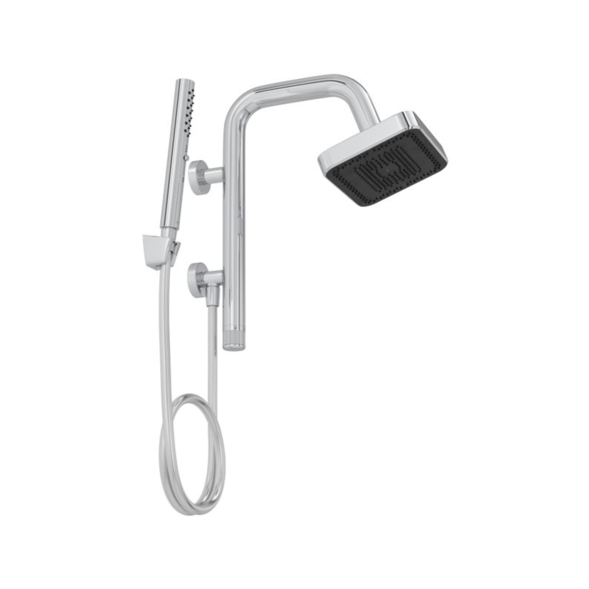 Chuveiro com Desviador Quadrado de Parede Cromado Deca Select Eco 1933.C.DES