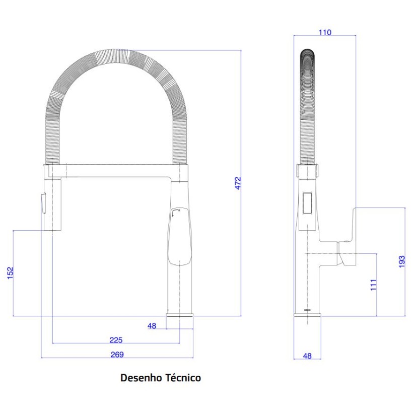 Misturador Monocomando de Mesa para Cozinha Inox Deca Level Gourmet 2275.INX