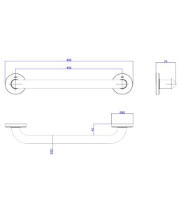 Barra de Apoio 40cm Conforto Deca Black Matte 2310.BL.040.MT