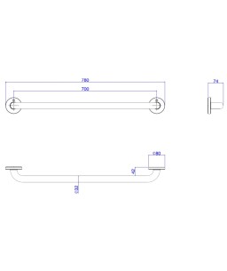 Barra de Apoio 70cm Conforto Deca Black Matte 2310.BL.070.MT