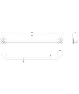 Barra de Apoio 80cm Conforto Deca Black Matte 2310.BL.080.MT
