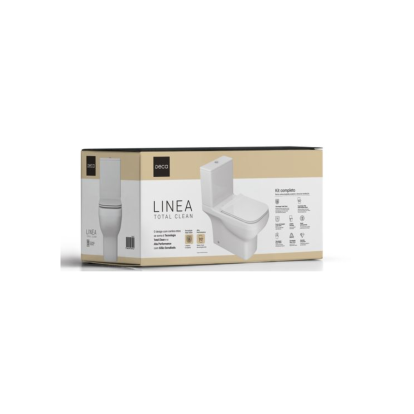 Kit Completo Bacia c/ Caixa Acoplada Branco Linea Total Clean Deca KP.8920.17