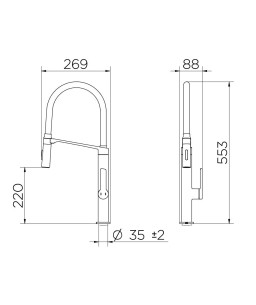 Monocomando para Cozinha Ônix com Mangueira Preto Doc 90006957156