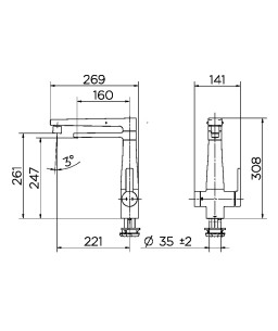 Misturador Monocomando de Cozinha Purificador Nova DocolVitalis cromado 01579606