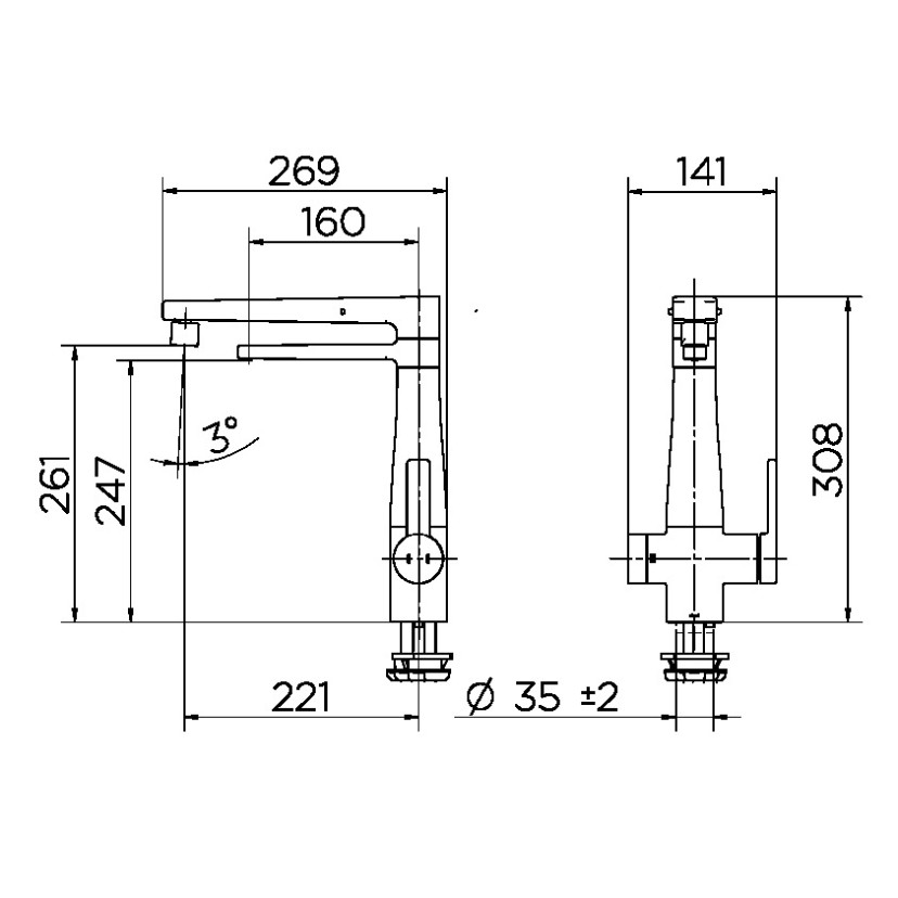 Misturador Monocomando de Cozinha Purificador Nova DocolVitalis cromado 01579606