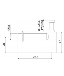 Sifão de parede para lavatório Fit Preto Fosco VSM800PWB Esteves 