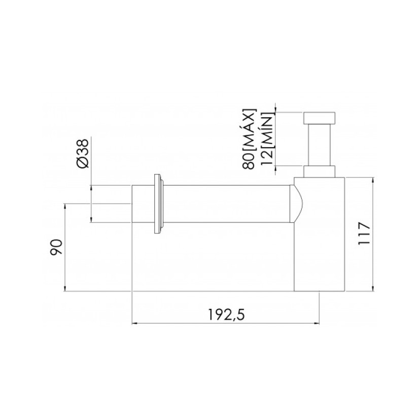 Sifão de parede para lavatório Fit Preto Fosco VSM800PWB Esteves 