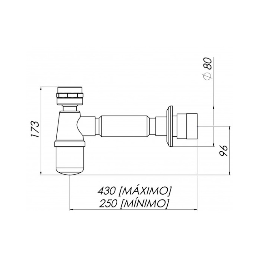 Sifão Extensível Universal copo Branco VSP250WWG Esteves 