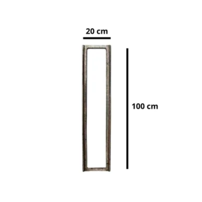 Caixilho para Ralo Retangular 100x20cm de Ferro Fundido