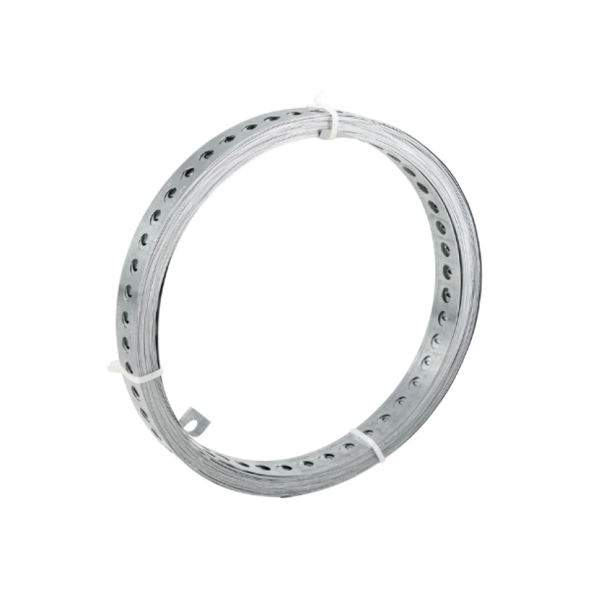Fita Perfurada de Aço Carbono 19mm X 0,40mm X 10 metros 