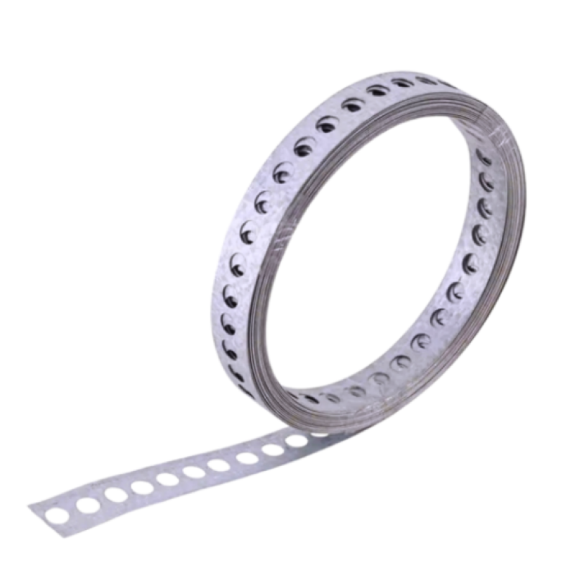 Fita Perfurada de Aço Carbono 17mm X 0,40mm X 30 metros 