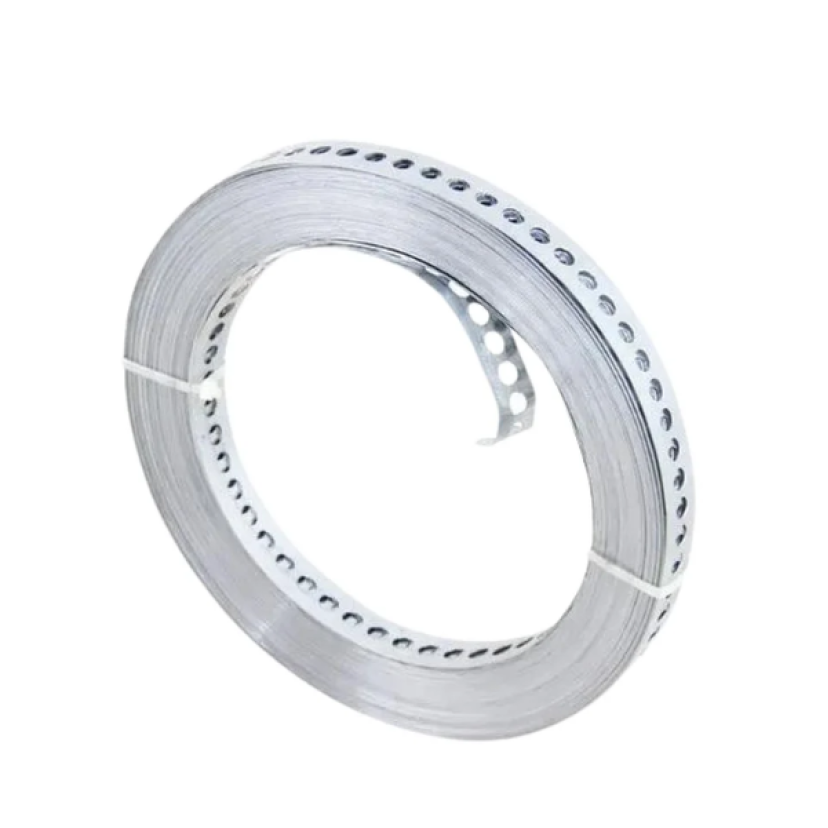 Fita Perfurada de Aço Carbono 17mm X 0,40mm X 30 metros 