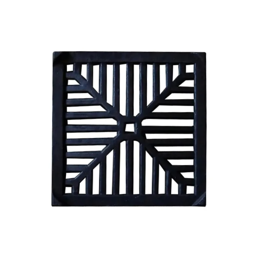 Grelha|Ralo Quadrado 20x20cm de Ferro Fundido