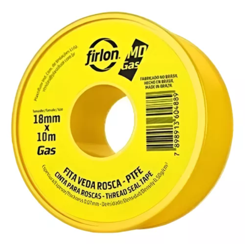 Fita Veda Rosca Gas 18mm x  10m Firlon 101561