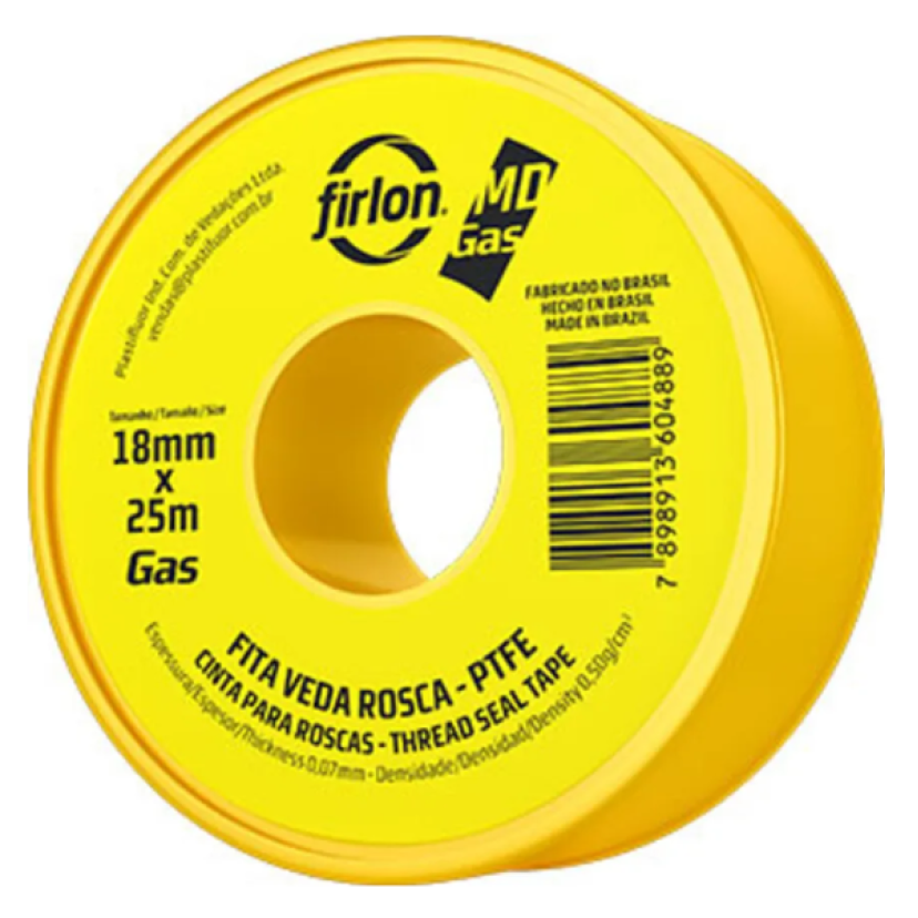 Fita Veda Rosca Gas 18mm x  25m Firlon 101562