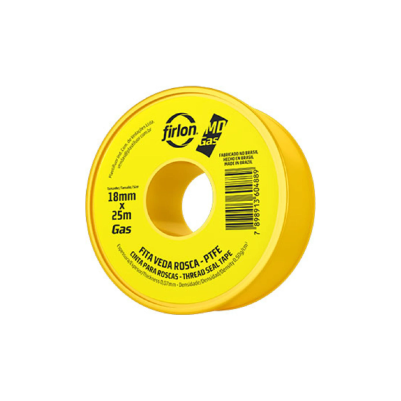 Fita Veda Rosca Gas 18mm x 25m Firlon 101562