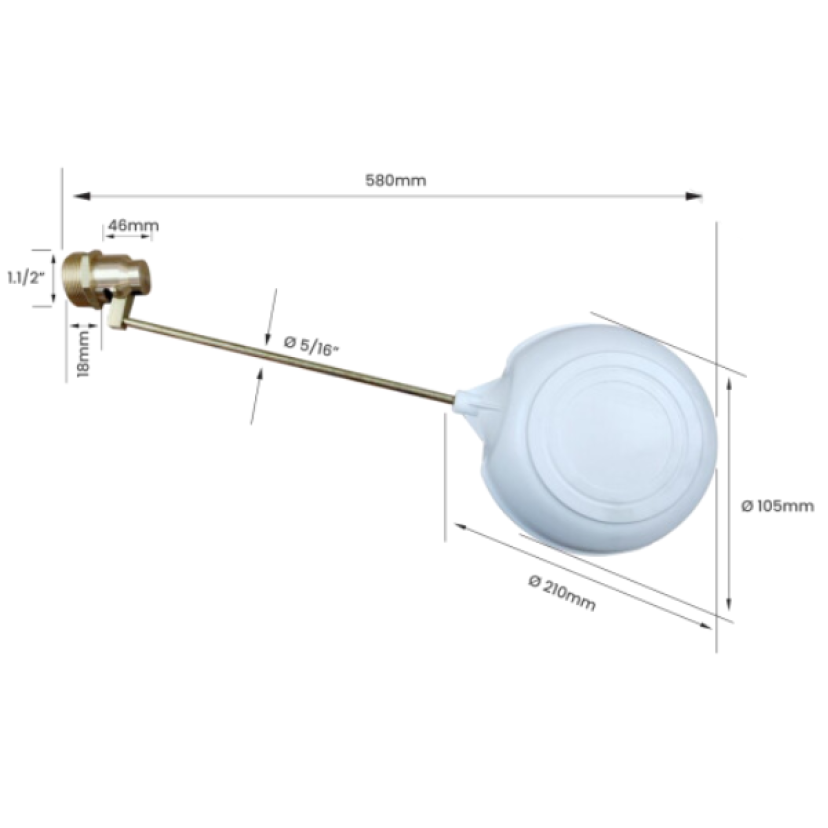 Torneira de Boia 1.1/2" Balão Plástico Garden 11354PG