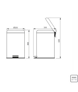 Lixeira Inox Polido com Pedal 12L 94538/112