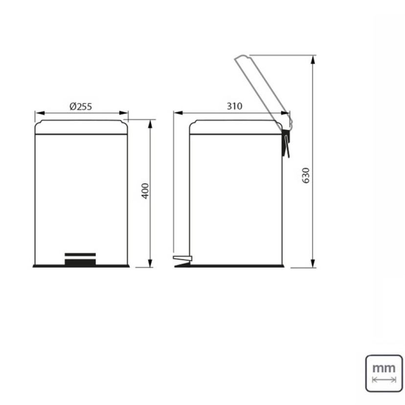 Lixeira Inox Polido Pedal 12L 94538/112