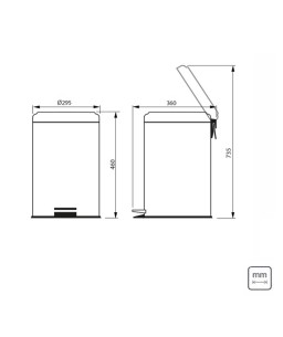 Lixeira Inox Polido com Pedal 20L 94538/120