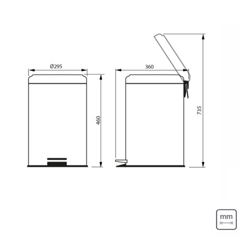 Lixeira Inox Polido Pedal 20L 94538/120