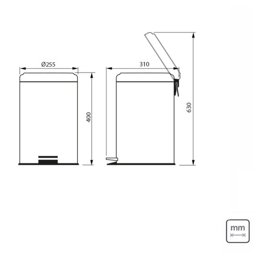 Lixeira Inox Acetinado com Pedal 12L 94538/512