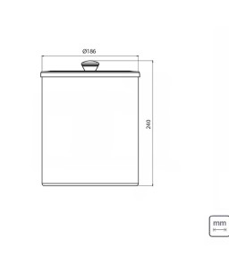 Lixeira Preta e Inox Polido com Tampa  94540/025 