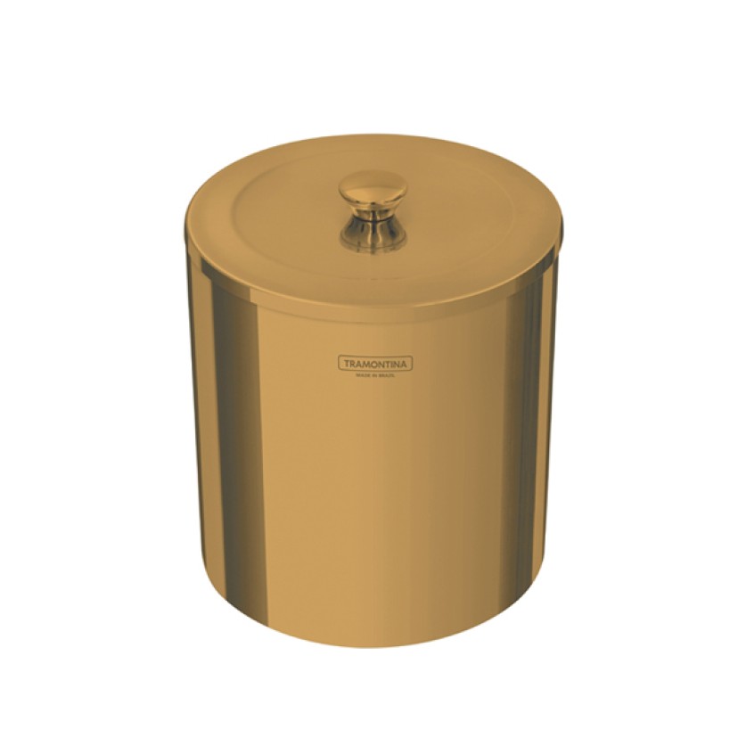 Lixeira Gold e Inox Polido com Tampa  94540/051