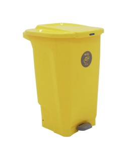 Lixeira Coleta Seletiva T-Force 100L Amarelo Tramontina