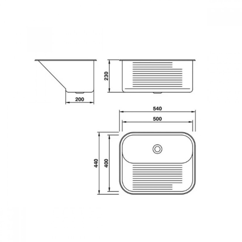 Tanque Mekal Embutir/Sobrepor CT50 Aco Inox 50x40 Escovado 90010195016