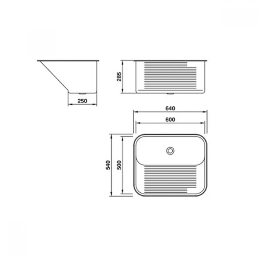 Tanque Mekal Embutir/Sobrepor CT60 Aco Inox 60x50 Escovado 90010196016