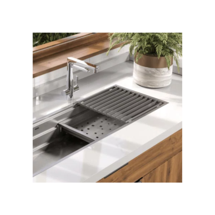 Bandeja Rasa Perfurada Deslizante Mekal em Inox para Workstation - 90011231000