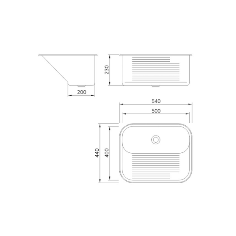 Tanque Mekal Embutir/Sobrepor CT50 Aco Inox 50x40 Polido 90010195004