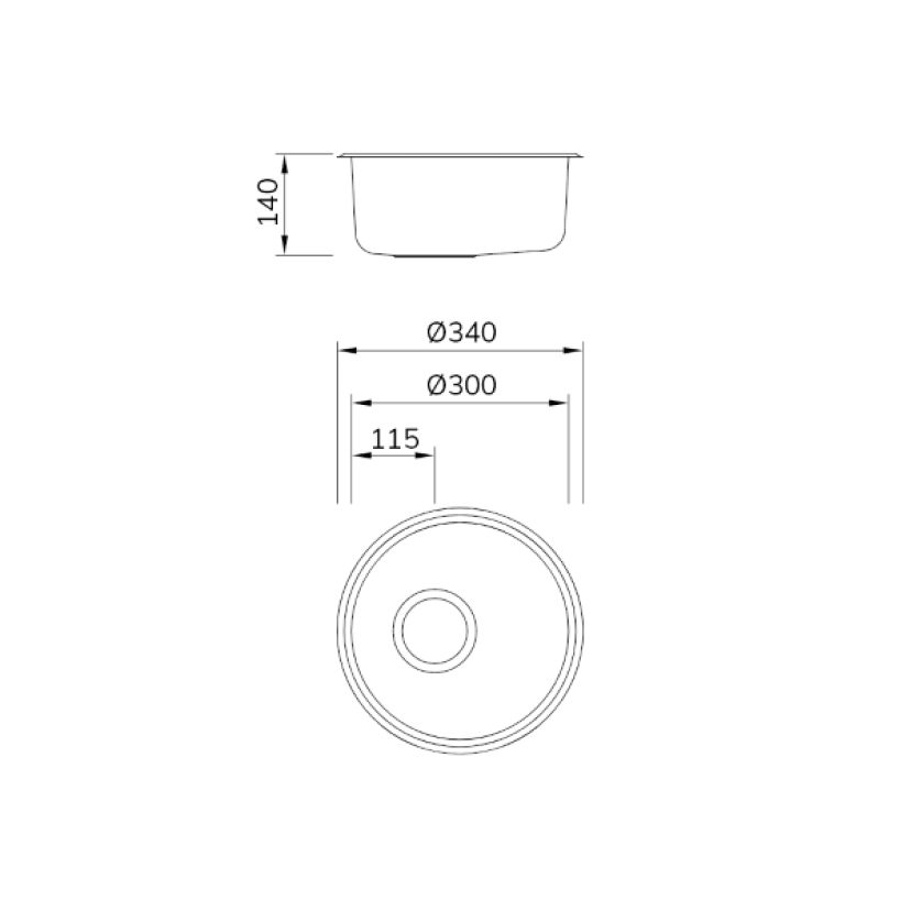 Cuba Redonda 30x30 Mekal CR-30 Aco Inox Escovado 90010202016