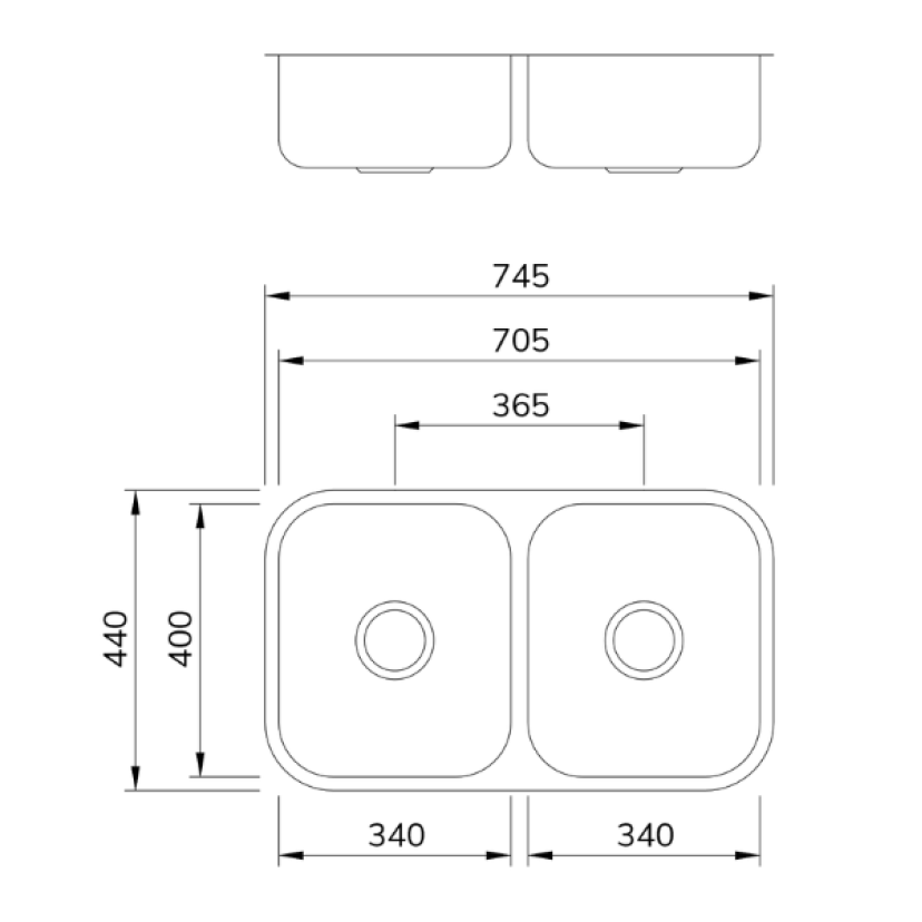 Cuba Dupla 70.5x40 Mekal CD-34 Extra Aco Inox Escovado 90010197016