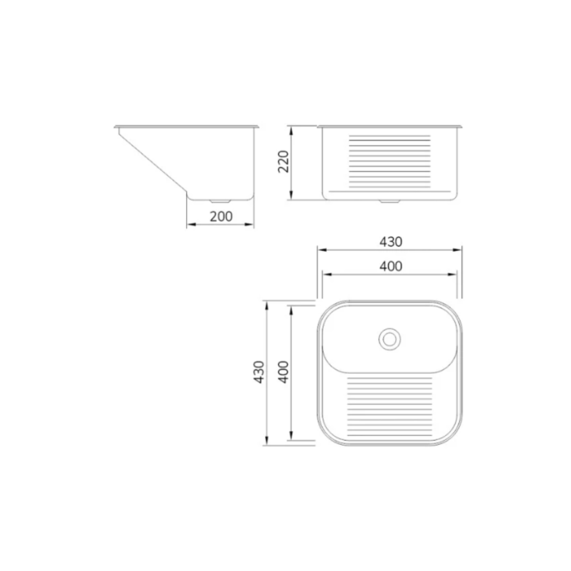 Tanque Embutir/Sobrepor Mekal CT40 Aco Inox 40x40 Polido 90010194004