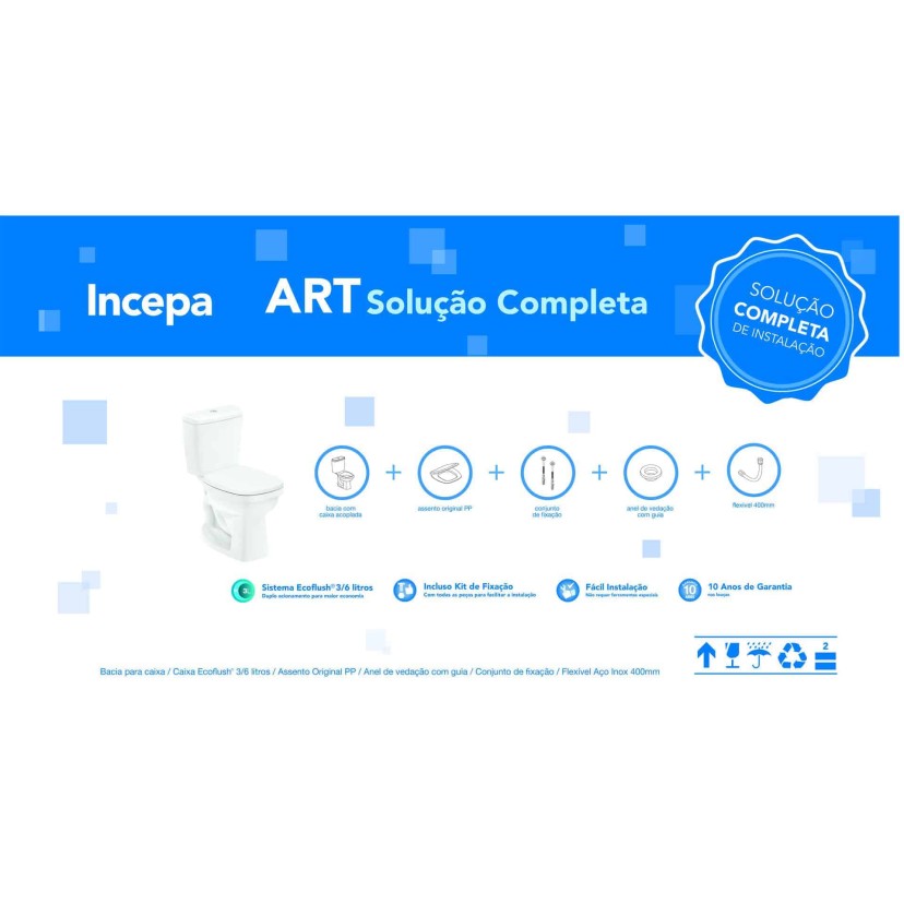 Kit De Bacia Com Caixa Acoplada E Itens De Instalação Art 1507230010100