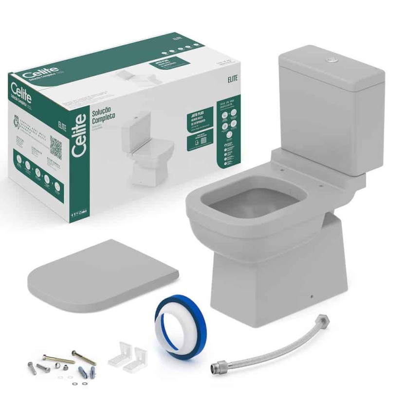 Kit De Bacia Com Caixa Acoplada e Itens De Instalação Elite 1747230070300