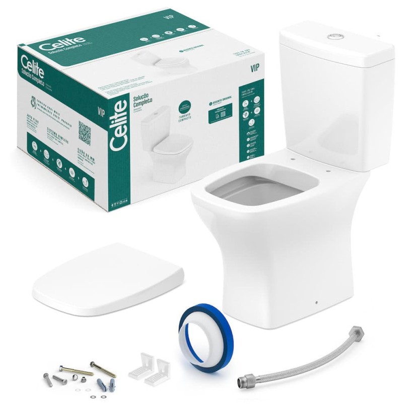 Kit De Bacia Com Caixa Acoplada E Itens De Instalação Vip 1977230012300