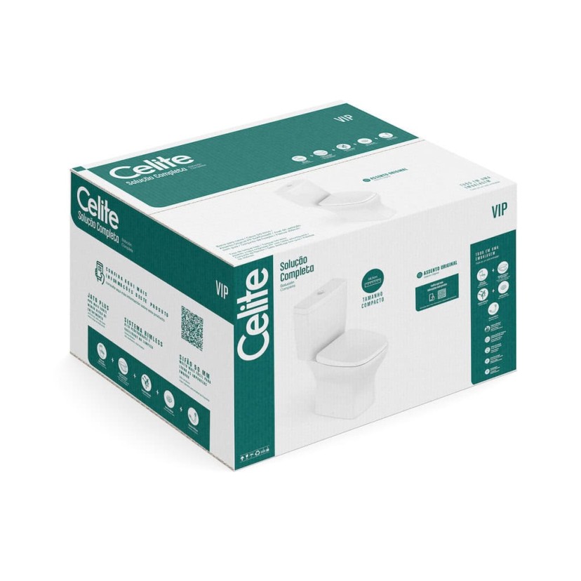 Kit De Bacia Com Caixa Acoplada E Itens De Instalação Vip 1977230012300
