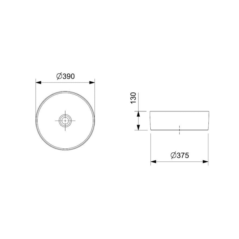 Cuba De Apoio Redonda 390 Sem Mesa T2 Terra Branco A32787N000