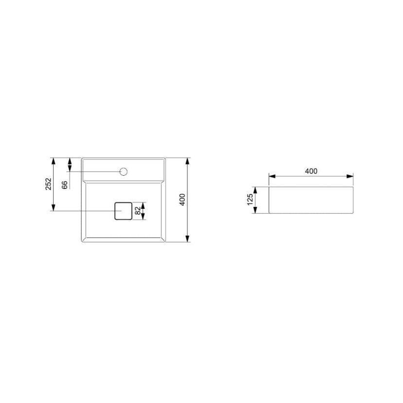Cuba De Apoio 400X400 Com Mesa T9 Terra Stone A32787T070