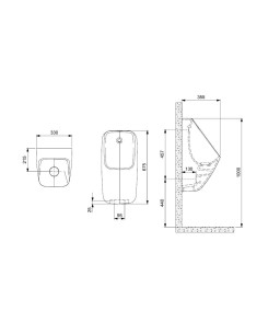 Mictório Rimless Com Entrada Superior Proton Square Branco A3590JG00B