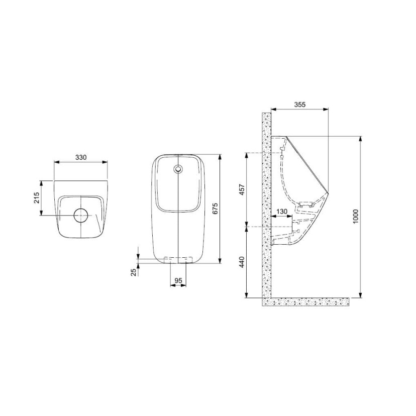 Mictório Rimless Com Entrada Superior Proton Square A3590JG07B