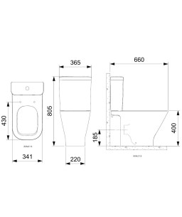 Bacia Para Caixa Com Saída Horizontal Gap Matte Black A342235084