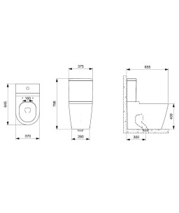 Bacia Para Caixa Com Saída Dual Rimless Round Branco B342526000