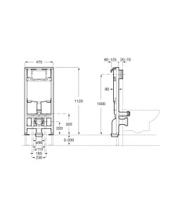 Caixa Embutida Em Drywall De 80Mm Para Bacia Suspensa B890070020