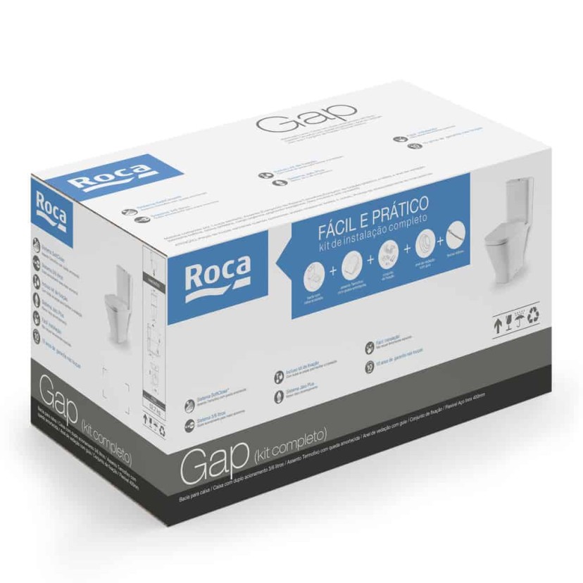 Kit De Bacia Com Caixa Acoplada E Itens De Instalação Gap C323723007